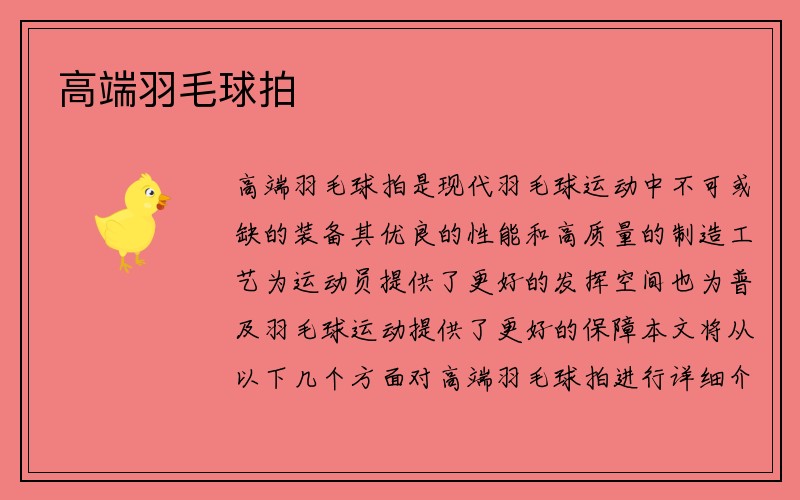 高端羽毛球拍