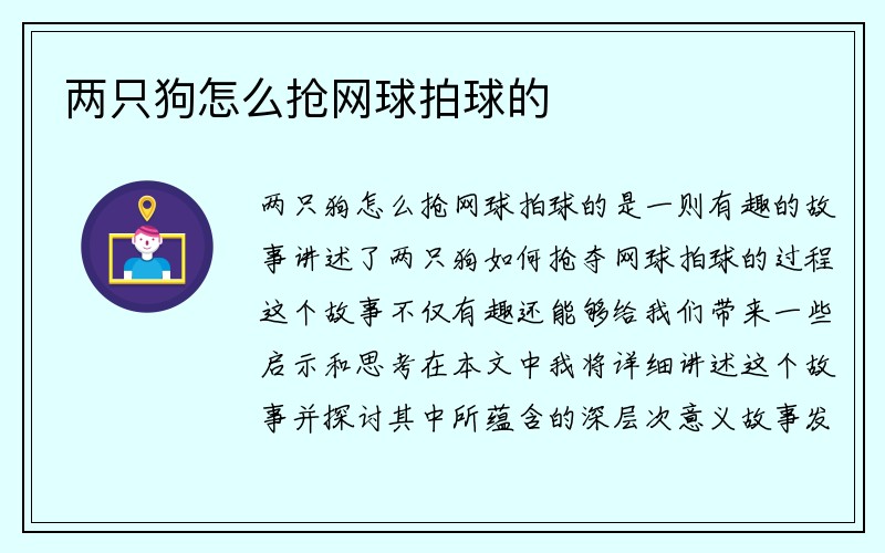 两只狗怎么抢网球拍球的